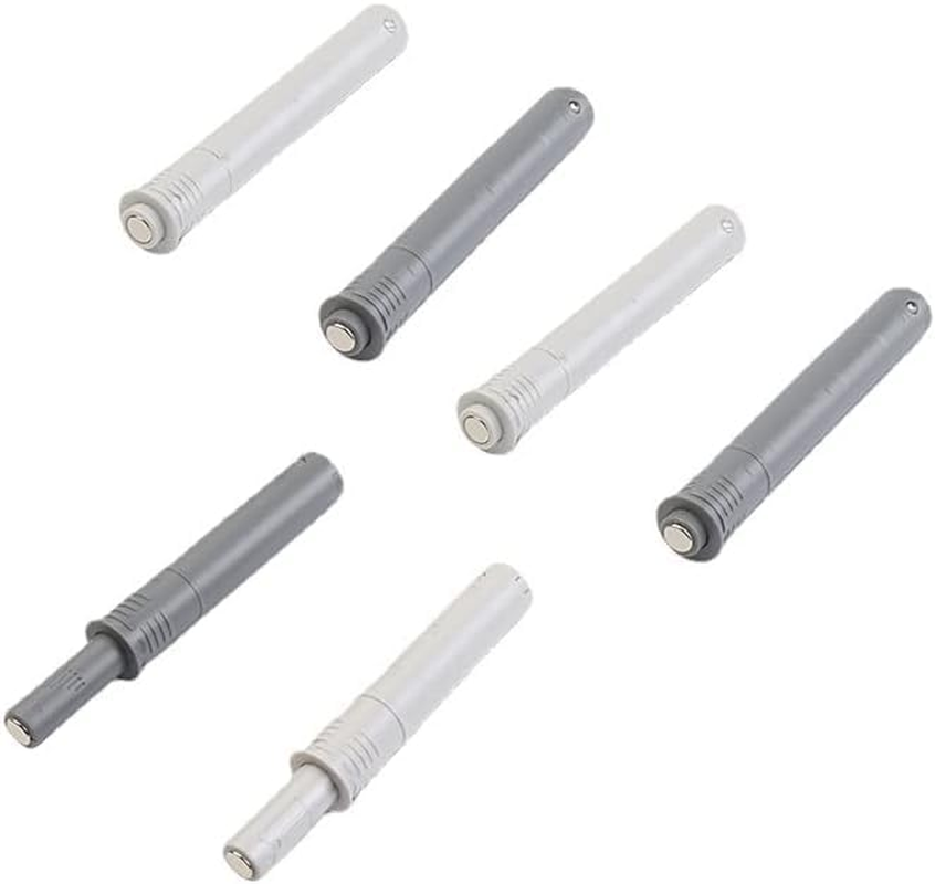 10 Pack Hidden Magnetic Push Open Latches, Push to Open Door Latch for Loose Cabinet Doors, Damper Buffer Push for Closet, Cupboard, Wine, Cabinet, Drawer Sliding Door - White - Black image number 3