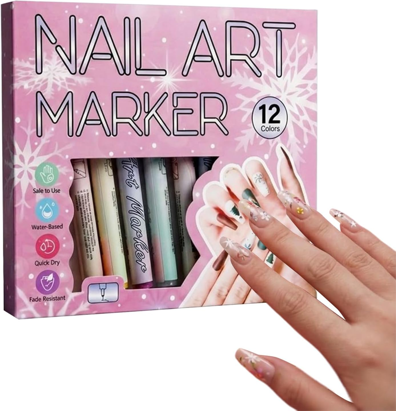 Nail Pens - High-Pigment Fine-Tip Cosmetics,Women Nail Painting Markers - for Home Talon Everyday Studio Hobbyists Mothers Professionals Beginners