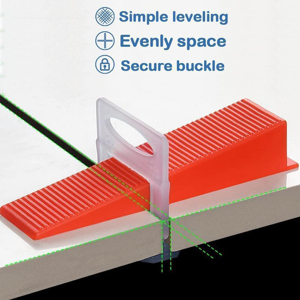 Leona Co Tile Leveling System Tile Leveling Spacer Clips/Reusable Wedges Tile Leveler Tool for Ceramic Tile and Stone Installation (500 X Clips (2Mm)) image number 3