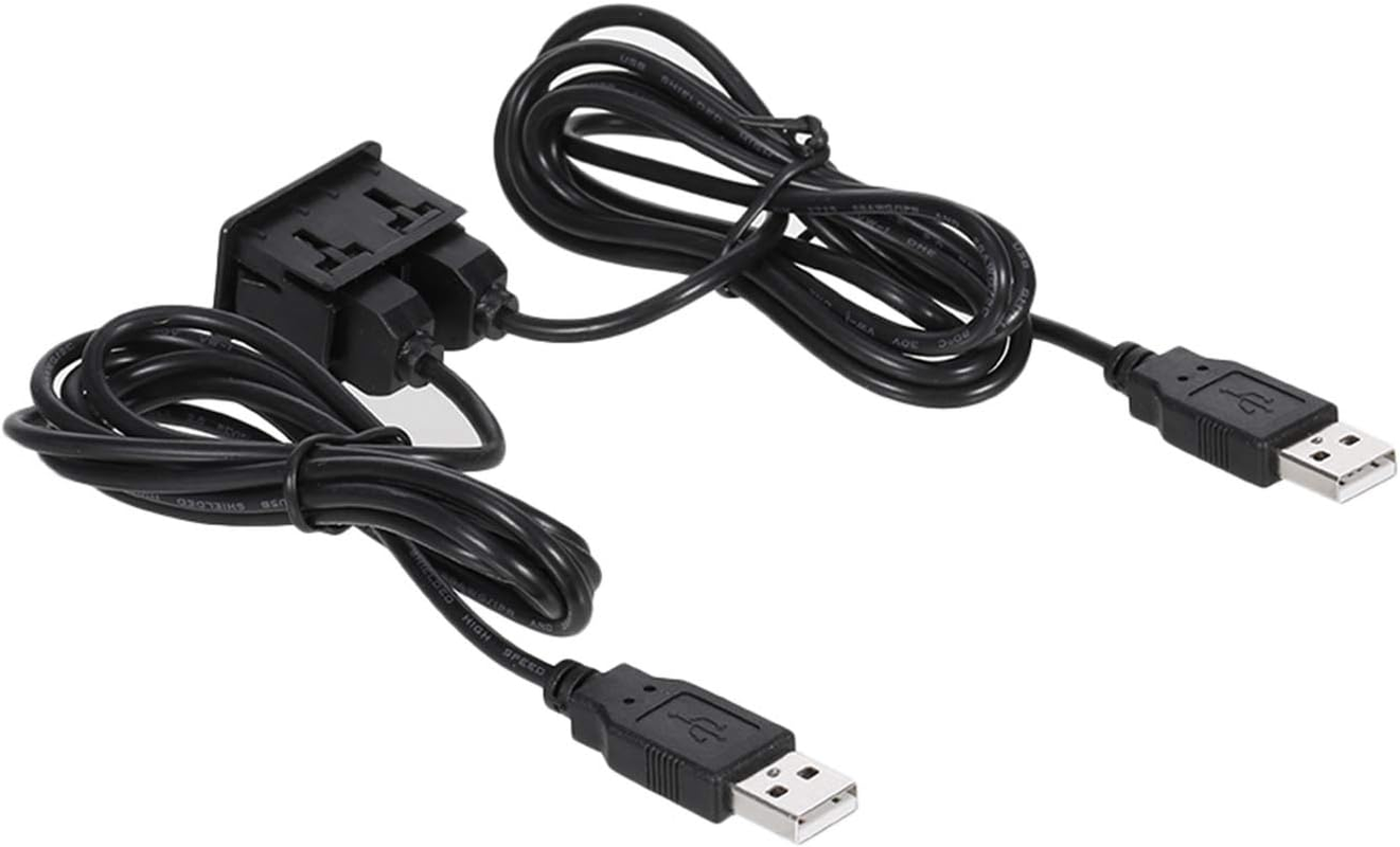 RAYWE 150CM Car Dash Flush Mount Two USB Port Panel Auto Boat Dual USB Extension Cable Adapter Replacement for Volkswagen Toyota image number 5