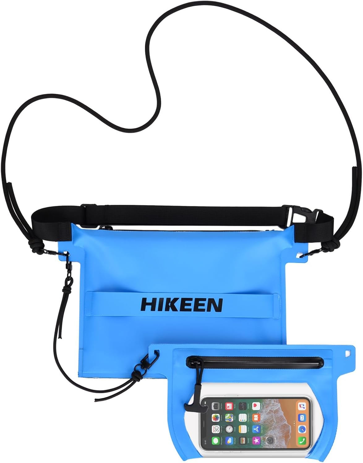 BOOSTEADY 2 in 1 Waterproof Dry Bag with Screen Touch, IP68 Small Dry Bag Removable to Keep Phone Wallet Safe and Dry with Adjustable Waist Strap for Beach Swimming Kayaking Boating image number 2