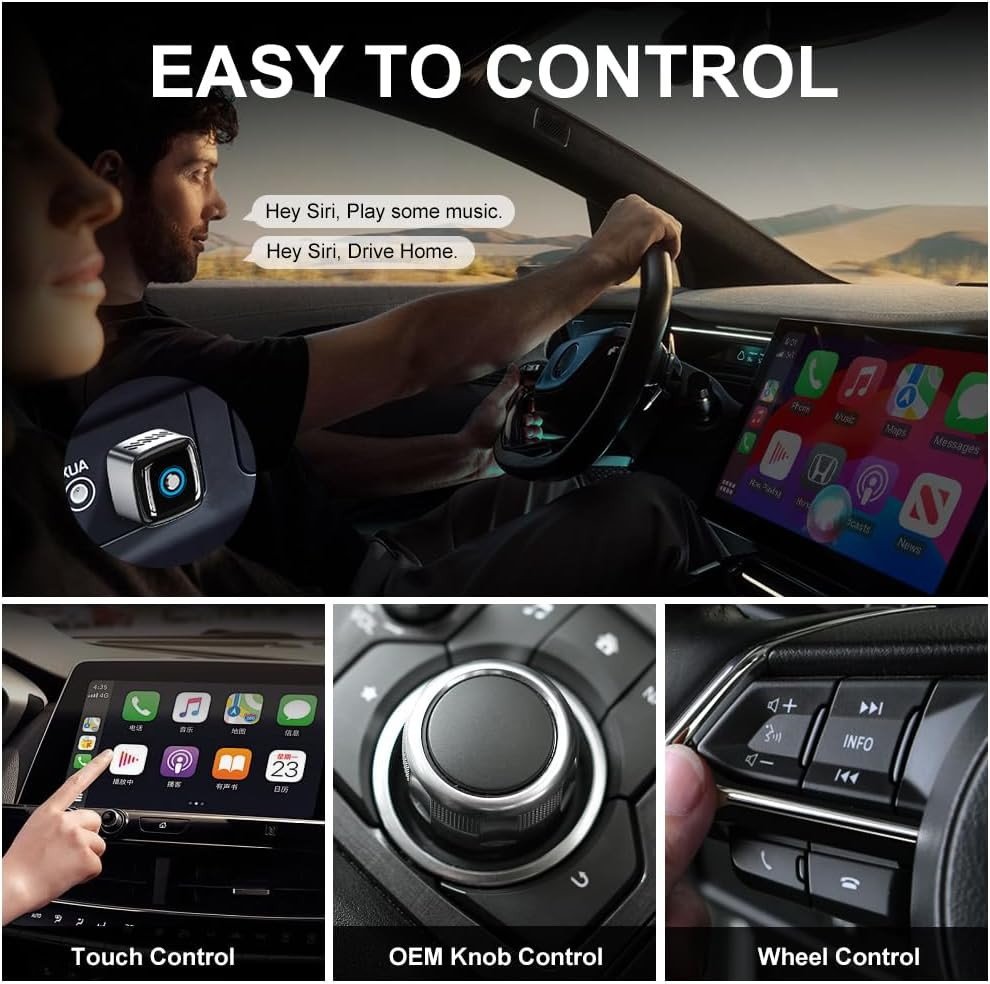 2026 Mini Wireless Carplay Adapter for Apple and Android, Support Two Devices Switch Effortlessly, Efficient Dissipation, 3-5S Fast Connect, No Delay, Compact Design Carplay for 2016+ Cars image number 5