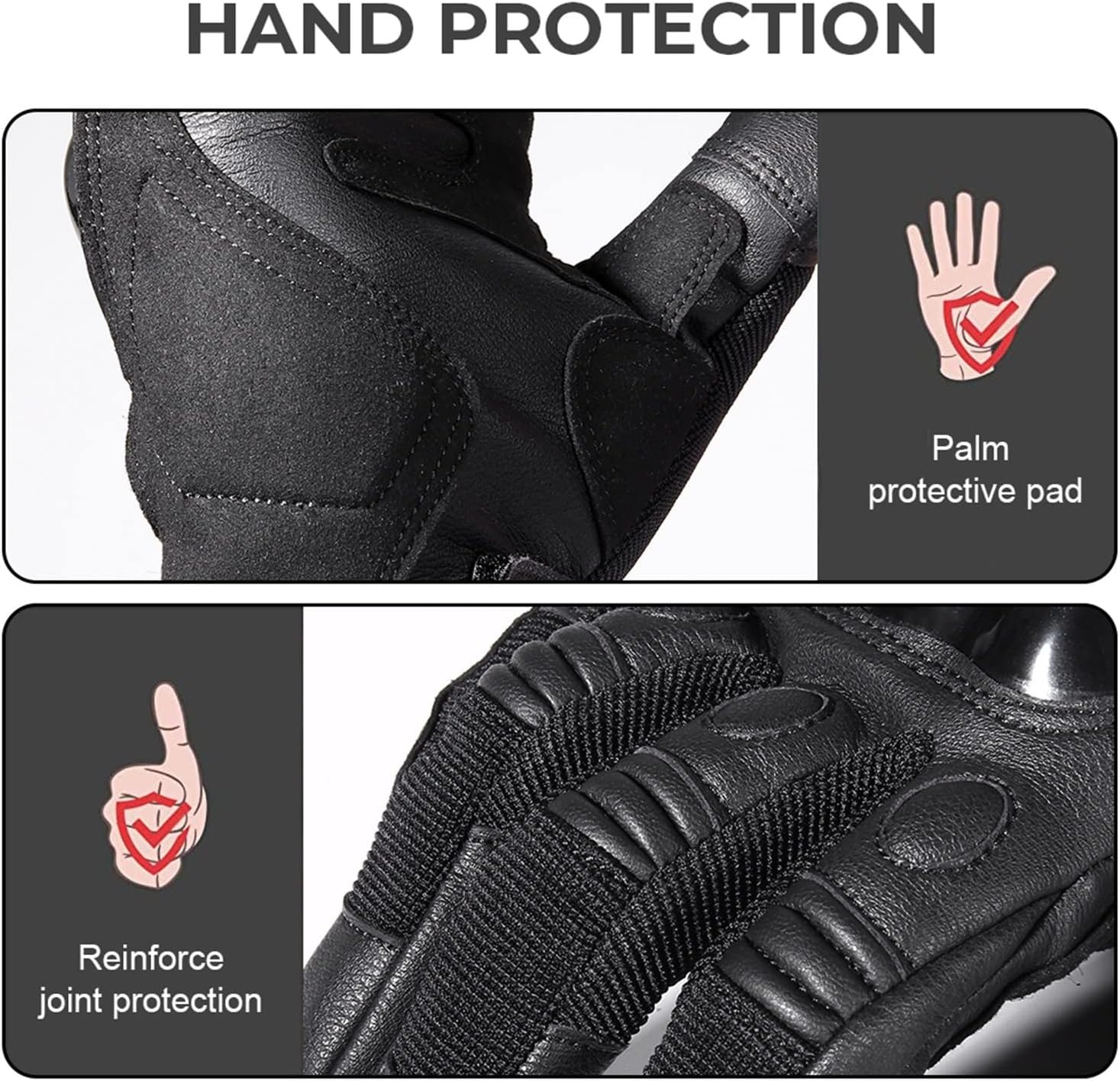 KANGYEBAIHUODIAN Black Moto Motocross Glove Men Leather Motorcycle Full Finger Gloves Cycling Bike Bicycle Riding BMX Enduro Work Mittens Summer (Color : C58, Size : L) image number 4