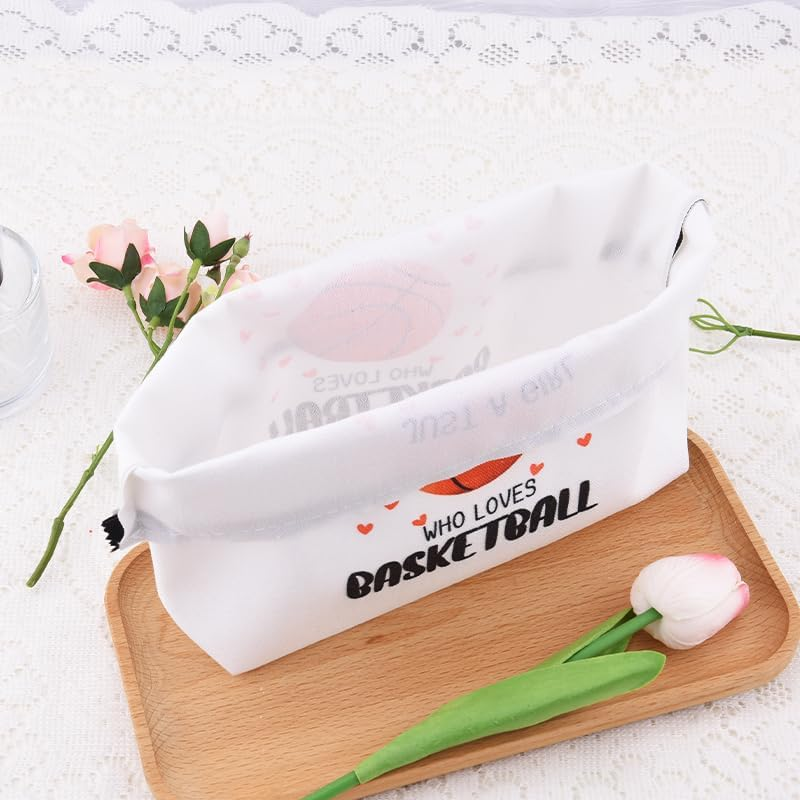 Basketball Makeup Bag Gifts Girls Basketball Lovers Christmas Birthday Gifts for Daughter Cosmetic Toiletry Bag Just a Girl Who Loves Travel Accessories Bags for Bestie Sister image number 3