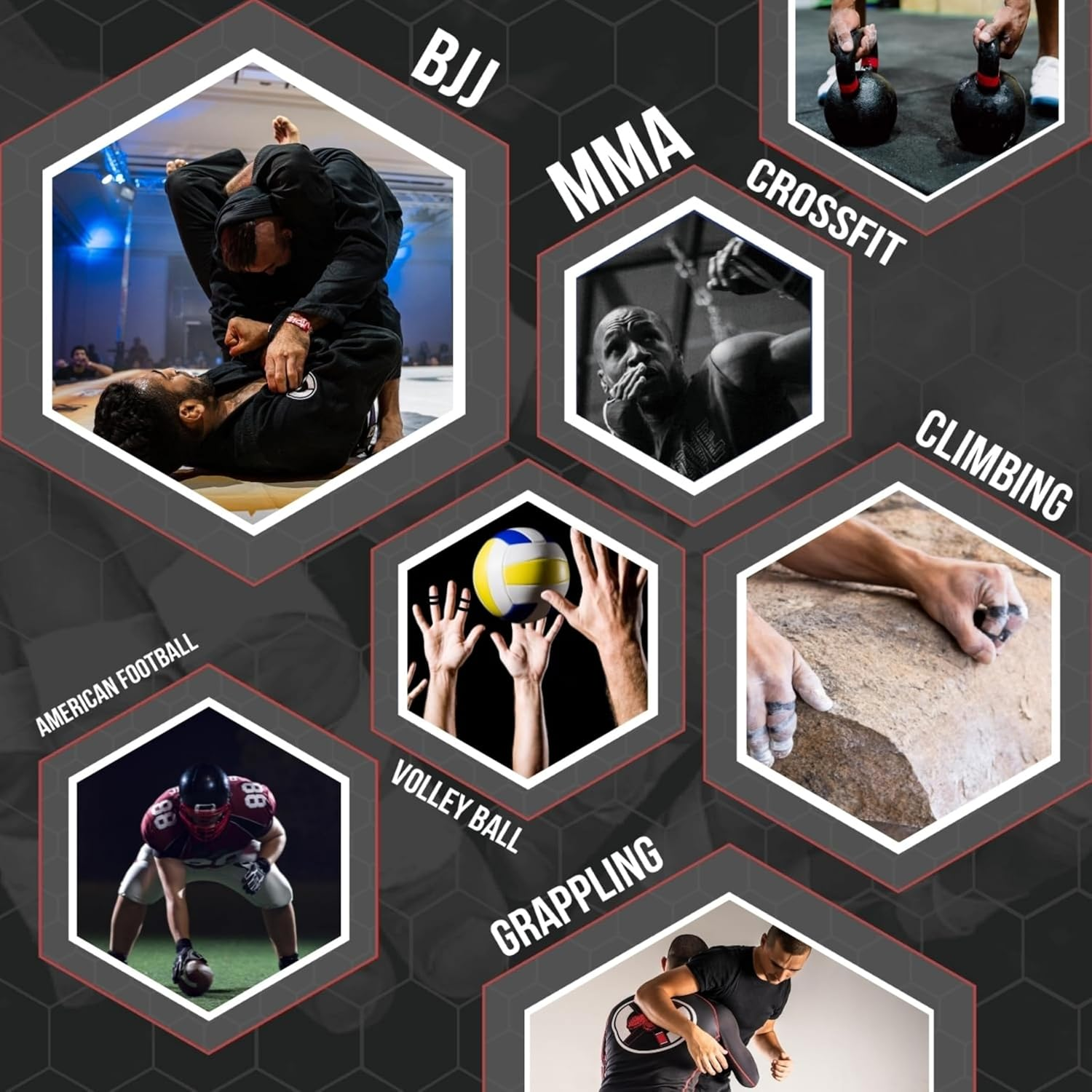 6X Rolls of Athletic Finger Tape Sports 1,25CM/0.5IN X 13,7M/45FT - BJJ Brazilian Jiu Jitsu - Rock Tape for Climbing - Crossfit - Judo - Volleyball - Black Sports Tapes Strapping image number 6