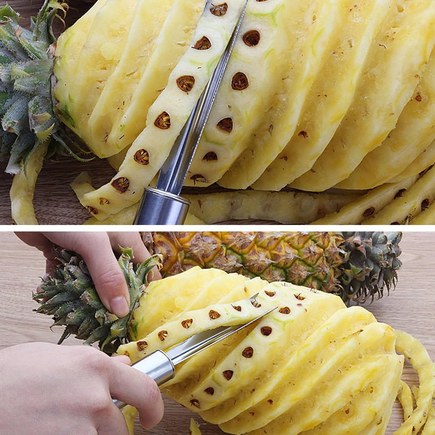 Jjlfresheners Silver Pineapple Eye Peeler Remover Tool, Multipurpose Pineapple Eye Clip,Pineapple Eye Cutter V Shape Stainless Steel Pineapple Eye Peeler Remover for Home Kitchen Peelers image number 5