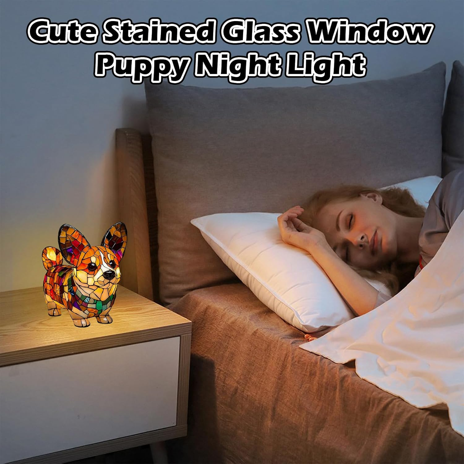 TZQFROCE Corgi Lamp Cute Vintage Table Lamp Dog Series LED Lamp Pet Decorative Lamp 3D Table Lamp Home Decor for Bedroom Lighting for Dog Lovers image number 6