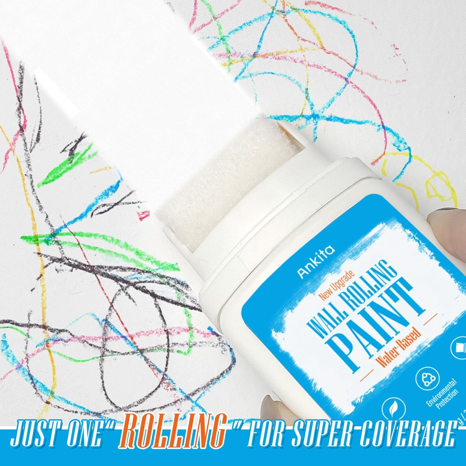 White Paint for Wall, Fast-Drying Wall Paint Touch up for Interior & Exterior Wall, Water Based & Low Odor Kit with Roller Brush, for Ceiling, Wood, Metal, Low VOC, 3.5Oz image number 1