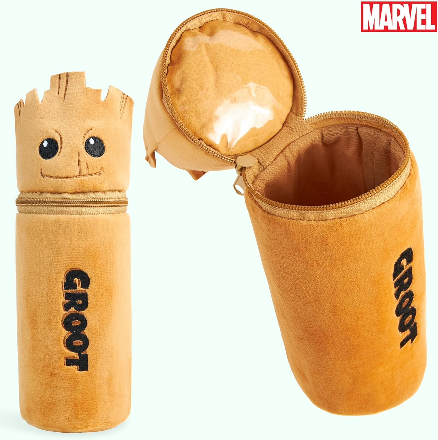 Marvel Spiderman Coloured Pencils with Pencil Case 48 Pcs Iron Man Vibrant Colouring Set for Drawing Sketching School Travel Art Supplies Boys Gifts (Brown Groot)