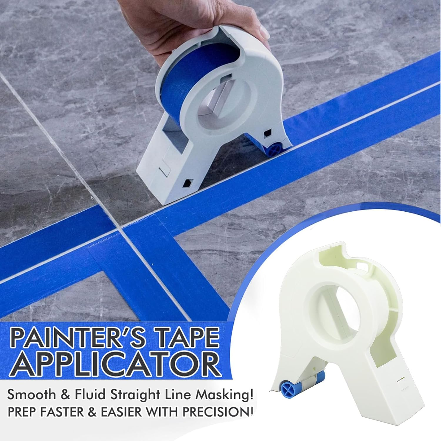 Masking Paint Tape Applicator, Portable Semi-Automatic Plastic Tape Dispenser Cutter for Painting Trim Door Frames image number 5