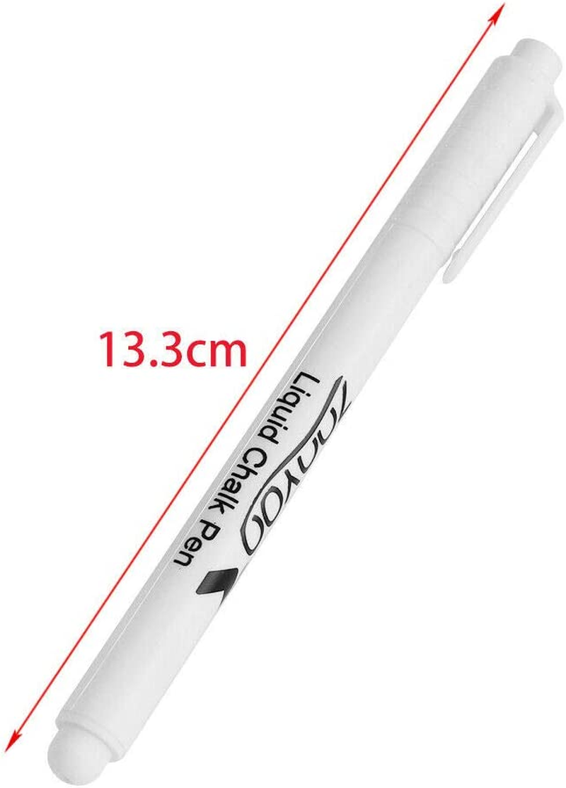 White Chalk Pens, Liquid Chalk Marker Pen for Whiteboard Blackboard Chalkboard Menu Glass Windows Wet Wipe Non Permanent image number 1