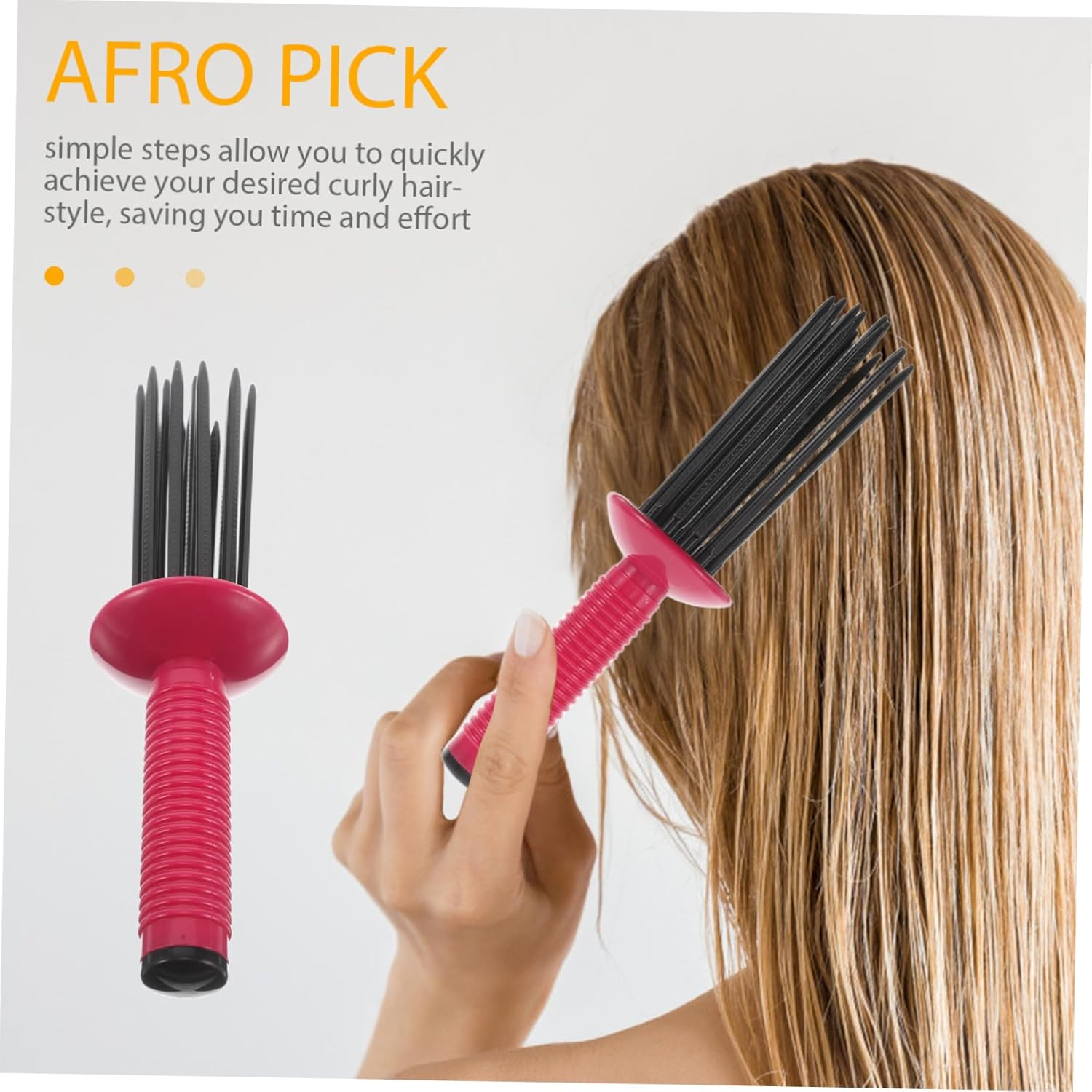 PACKOVE Fluffy Curling Comb for Curly Hair Styling Comb Hair Brush Slip Hairstyling Brush image number 2