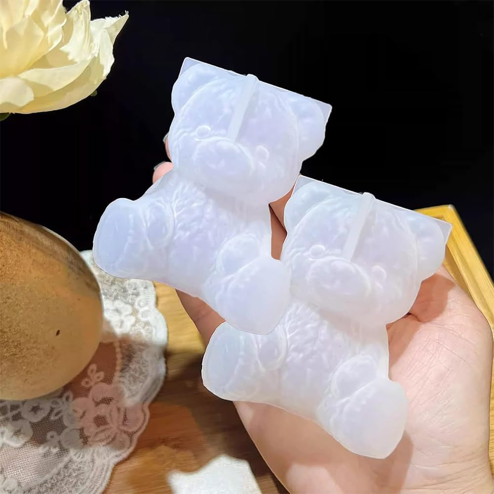 2PCS 3D Bear Silicone Resin Molds &ndash; Cute Animal Moulds for Epoxy Resin Casting, Chocolate, Candy, Cake, Candle, Soap DIY Crafts and Home Decoration image number 4
