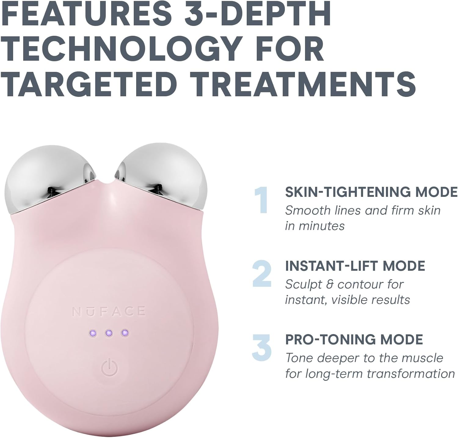Nuface MINI+ Microcurrent Facial Device Kit - FDA Cleared Face Sculpting & Skin Tightening Device to Contour, Lift & Tone + Microcurrent Gel Activator & Silk Creme - Sandy Rose - Sandy Rose image number 2