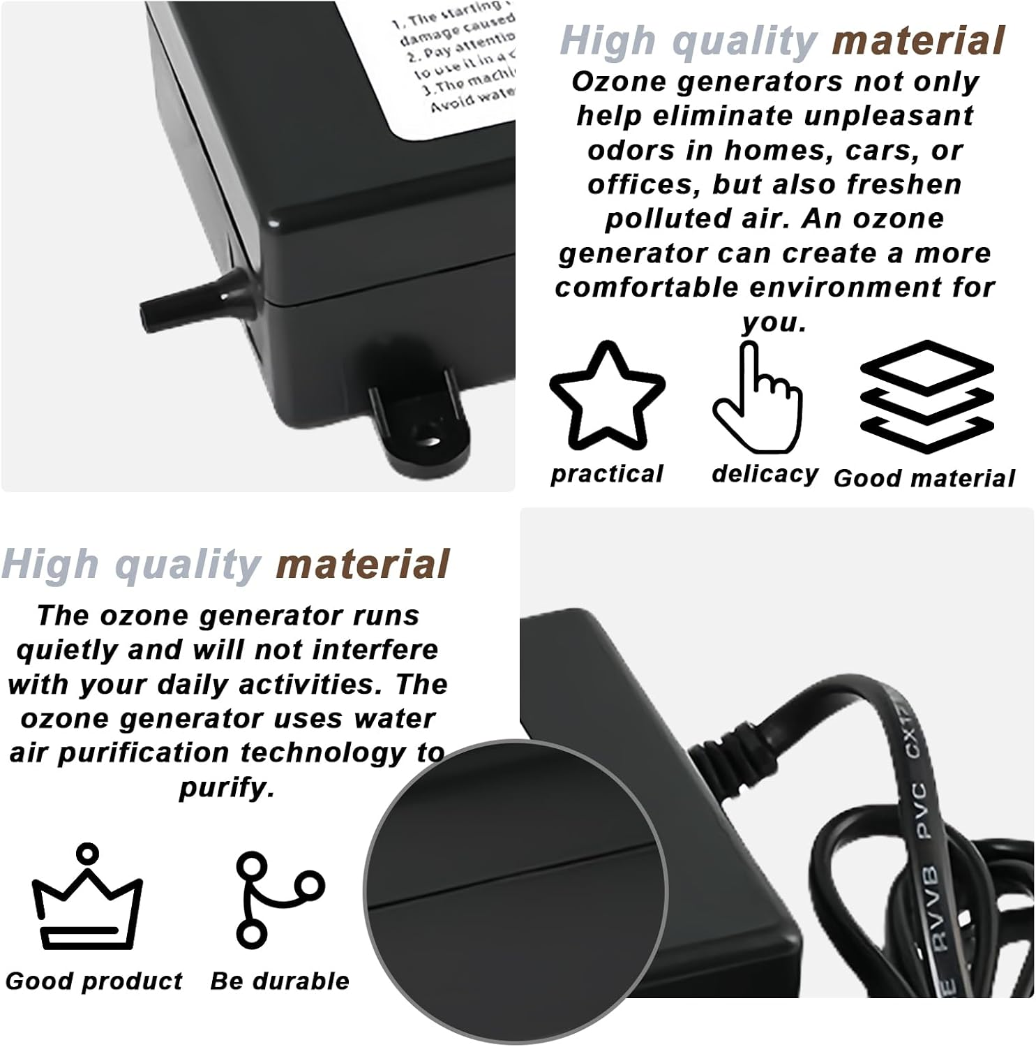 Sporgo Ozone Generator 1000Mg: EU Plug Ozonator Water Purifier Purifier Plant Treatment Aquarium Ozone Generator to Eliminate Water and Air Odor image number 6