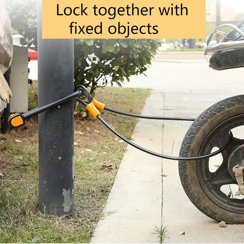 Bike Locks Heavy Duty anti Theft, Combo Bike U Lock, 4-Digit Resettable Combination Bicycle Lock, Large U Shaped Ebike Lock with 5Ft Steel Cable for Electric Bike, Escooter, Motorcycle,Door image number 3