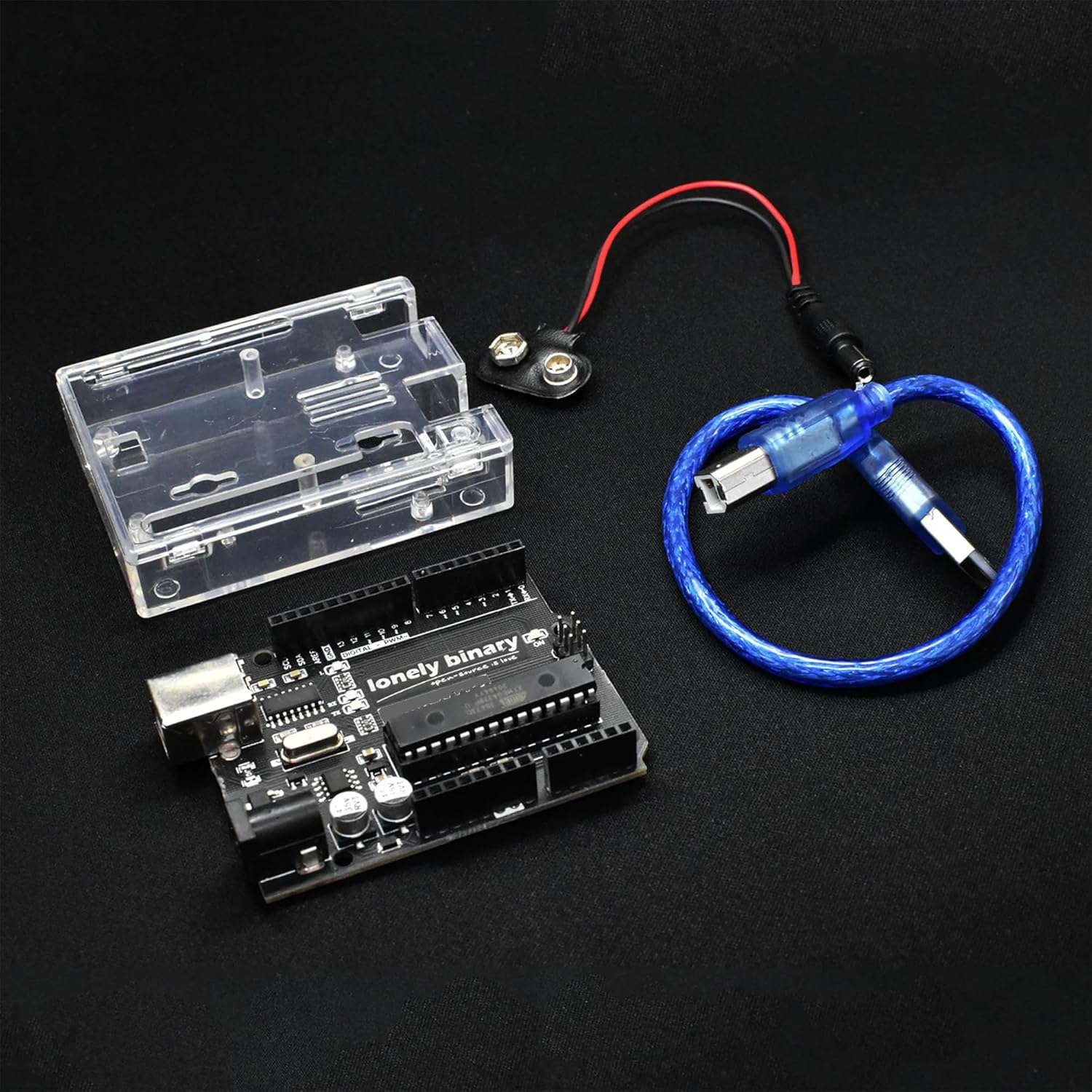 2- Pack UNO R3 Atmega328P Compatible Boards with USB Cable and Protective Case, Compatible with Arduino IDE, ESP32, Raspberry Pi (2-Pack Atmega328P Boards)