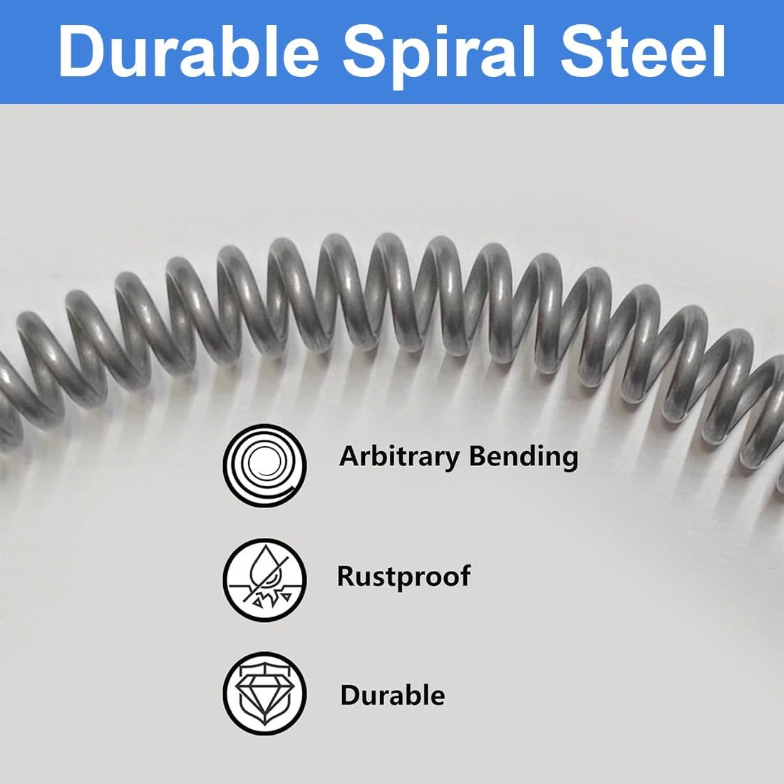 Pipe Cleaning Spiral, Spiral Drain Cleaning 3 M X 12 Mm Pipe Cleaner Spiral Universal Drain Spiral Drain Cleaner Spiral for Stubborn Blockages image number 5
