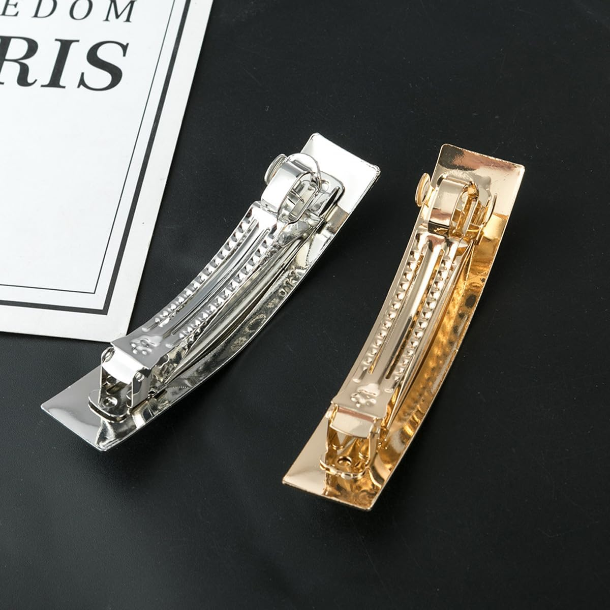 Gorise Pack of 2 Metal Hair Clips, Women'S French Clips, Minimalist Rectangular Barrette, Automatic Alloy Barrette, Decorative Hair Accessories for Women image number 3