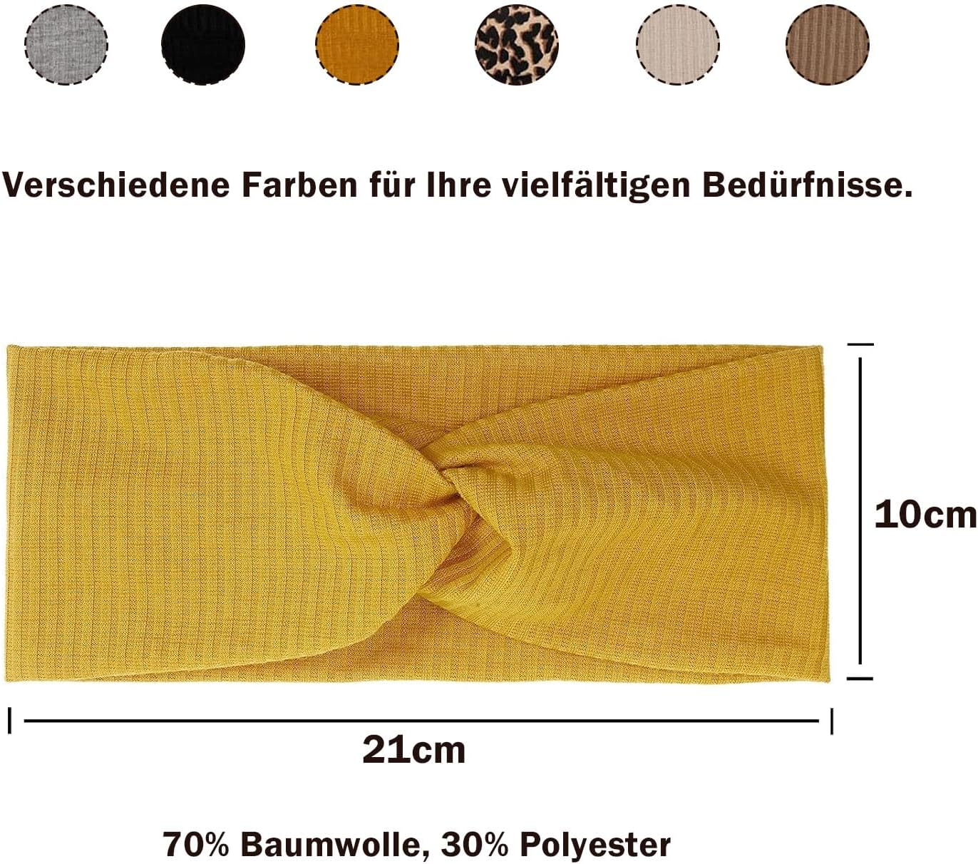 Esshogo Pack of 6 Headbands for Women, Non-Slip, Elastic Wide Headband, Cotton Cross Headband, for Short Hair, Yoga, Workout, Running, Sports, Hair Straw, Turban, Hair Wrap for Girls image number 4