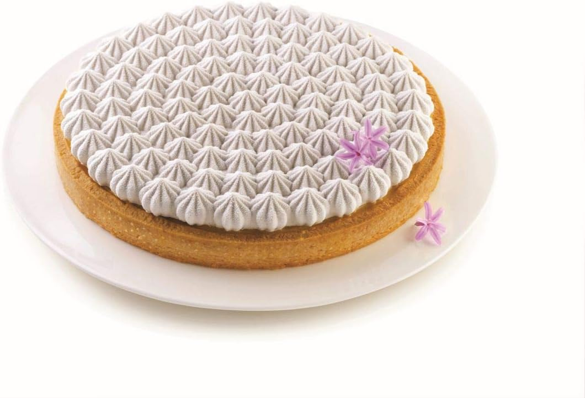 Silikomart - Kit Tarte Meringu&eacute; - Ring Set + Decorative Silicone Mat Diameter 250 Mm image number 1