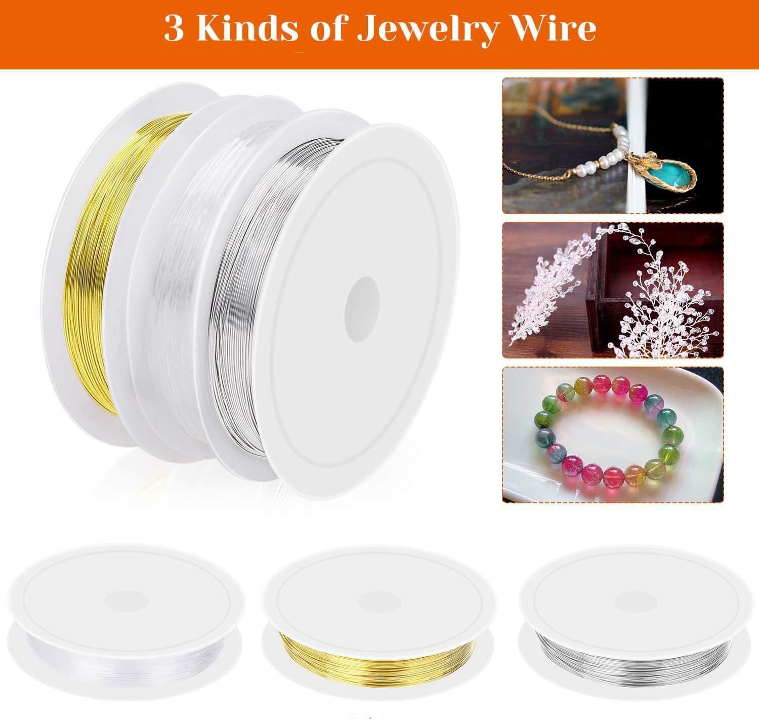 KEWAYO Jewelry Making Supplies Kit, Repair and Beading Supplies Kit with Craft Ring Wire, Tools, Pliers and Jewelry Findings