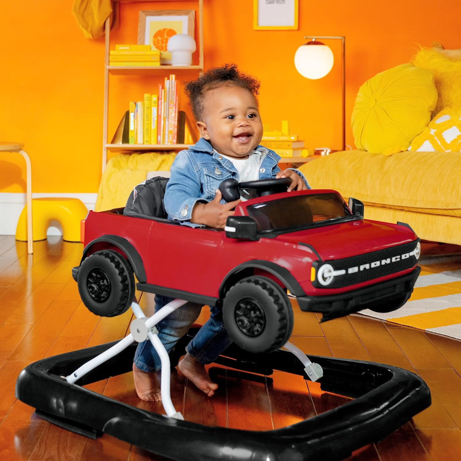 Bright Starts Ford Bronco 4-In-1 Red Baby Activity Center & Push Walker with Removable Interactive Steering Wheel -Toy, 6 Months and Up image number 4