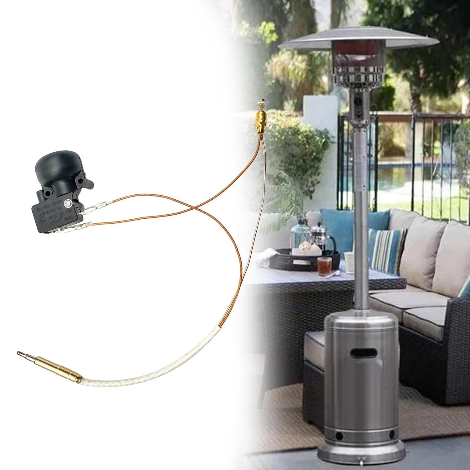 STARTIST Thermocouple Tilt Switch,Patio Heater Replacement Parts, 13.8" Length Wire, Repair,Thermocoupler Dump Switch image number 1