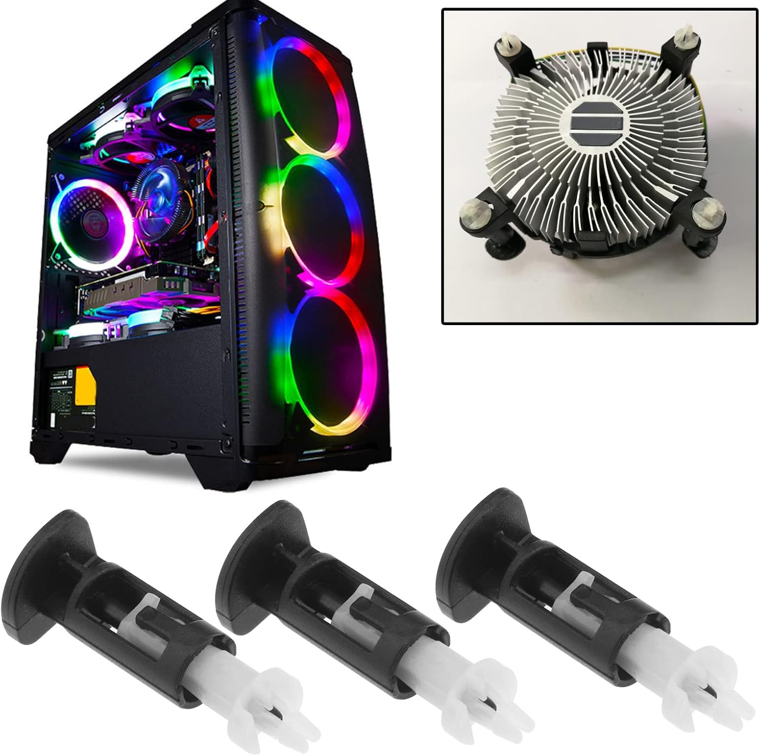 Ecsing 10PCS CPU Heatsink Cooler Fan Mount Pin Plastic Mounting Clip Fastener Compatible with Intel Socket LGA 775 CPU Heatsink Cooler Fan Computer Components image number 2