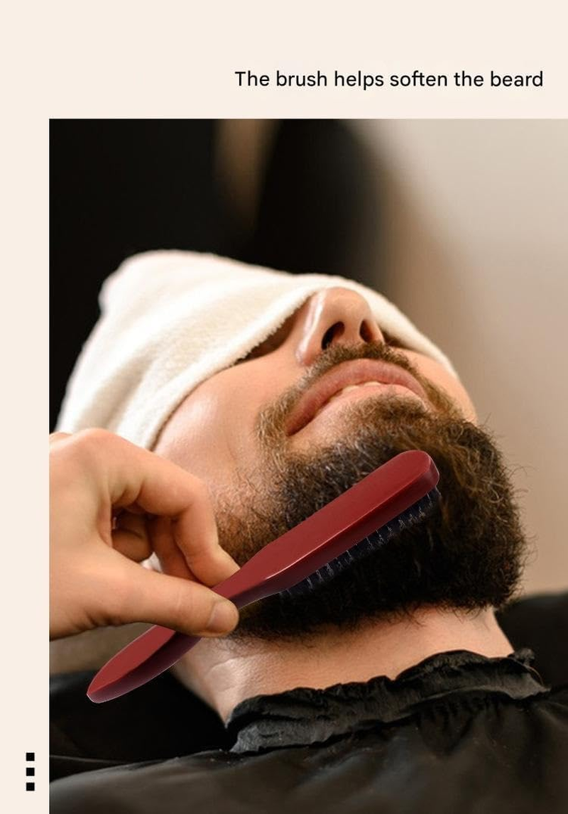 Nylon-Bristled Cleaning Brush，Clean up Broken Hair and Comb Beard Brush (Black, One Size) image number 5