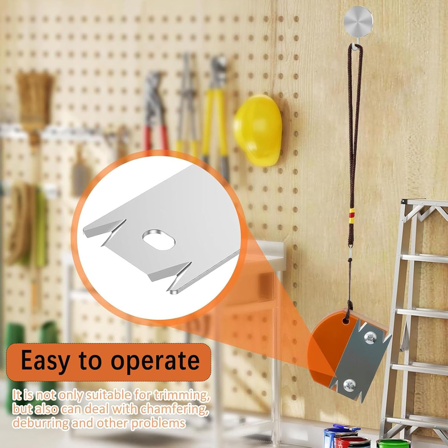 YUENTOEN Woodworking Edge Trimmer, Edge Corner Planer with 1Pcs Replacement Blades and Hanging Strap, Wood Edge Trimming Tool for Wood, PVC, ABS