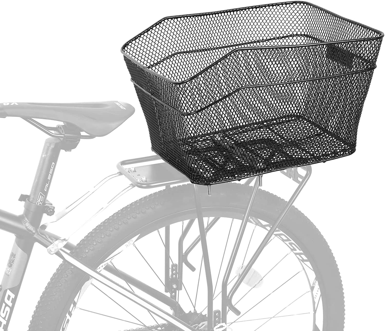 Cyclingdeal Bike Bicycle Rear Mesh Basket Made of Quality Metal Wire with Rust Prevention Coating, Compatible with Most Rear Pannier Racks image number 3