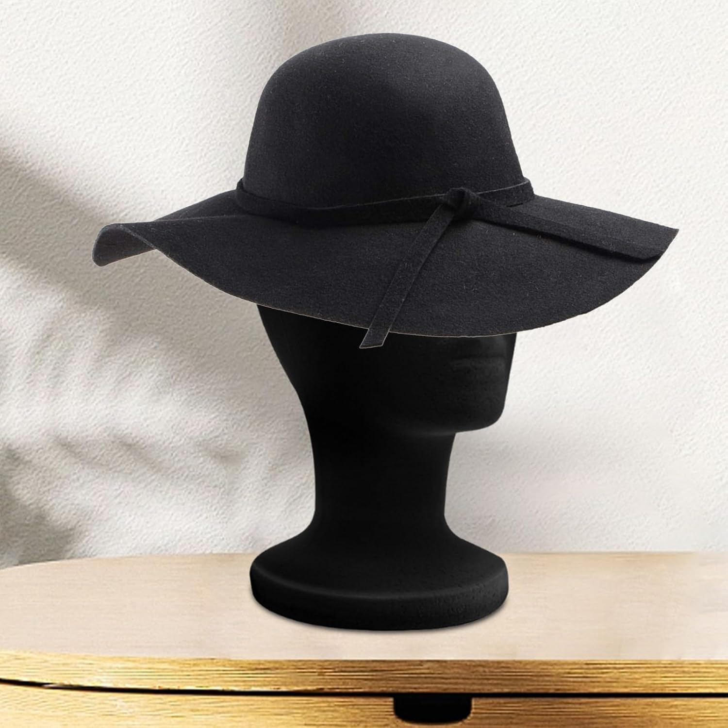 Foam Head,Foam Black Velvet Male Wigs Display Model | Styling Showcase Cosmetology Display Model for Jewelry Glasses Scarves Hair Accessories Eyewear Hairpieces Headphone image number 1