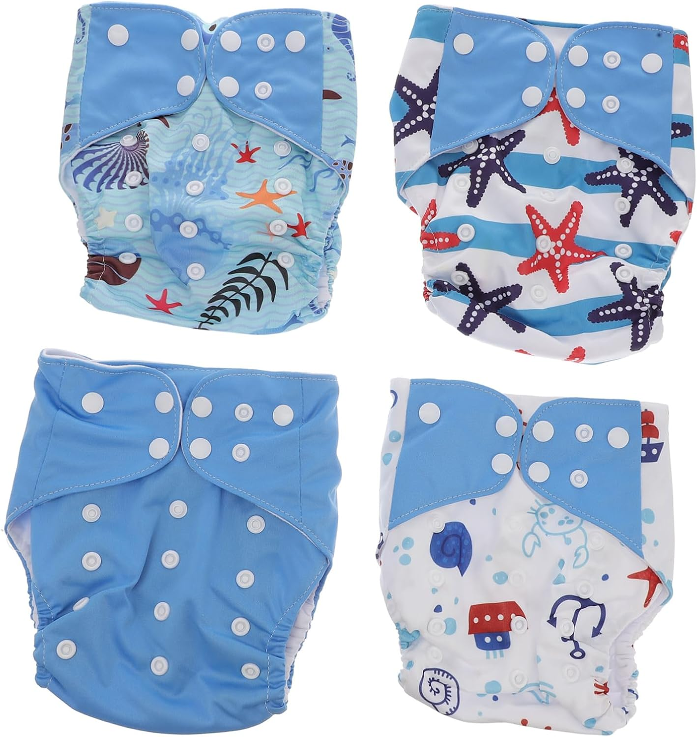 4Pcs Cloth Nappy Diaper Training Pants Learning Pants Breathable Washable for Comfort