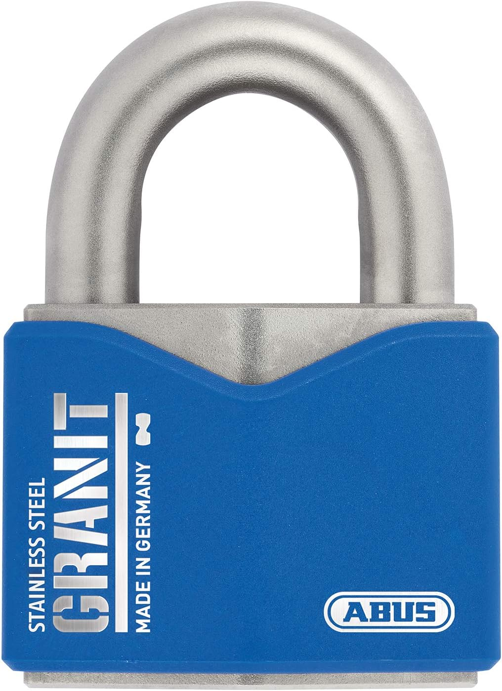 ABUS Granit Padlock 37ST/55#SZP - Stainless Steel - Outdoor Security with Card and Abus-Plus Cylinder - Security Level 10 - Blue/Silver image number 1