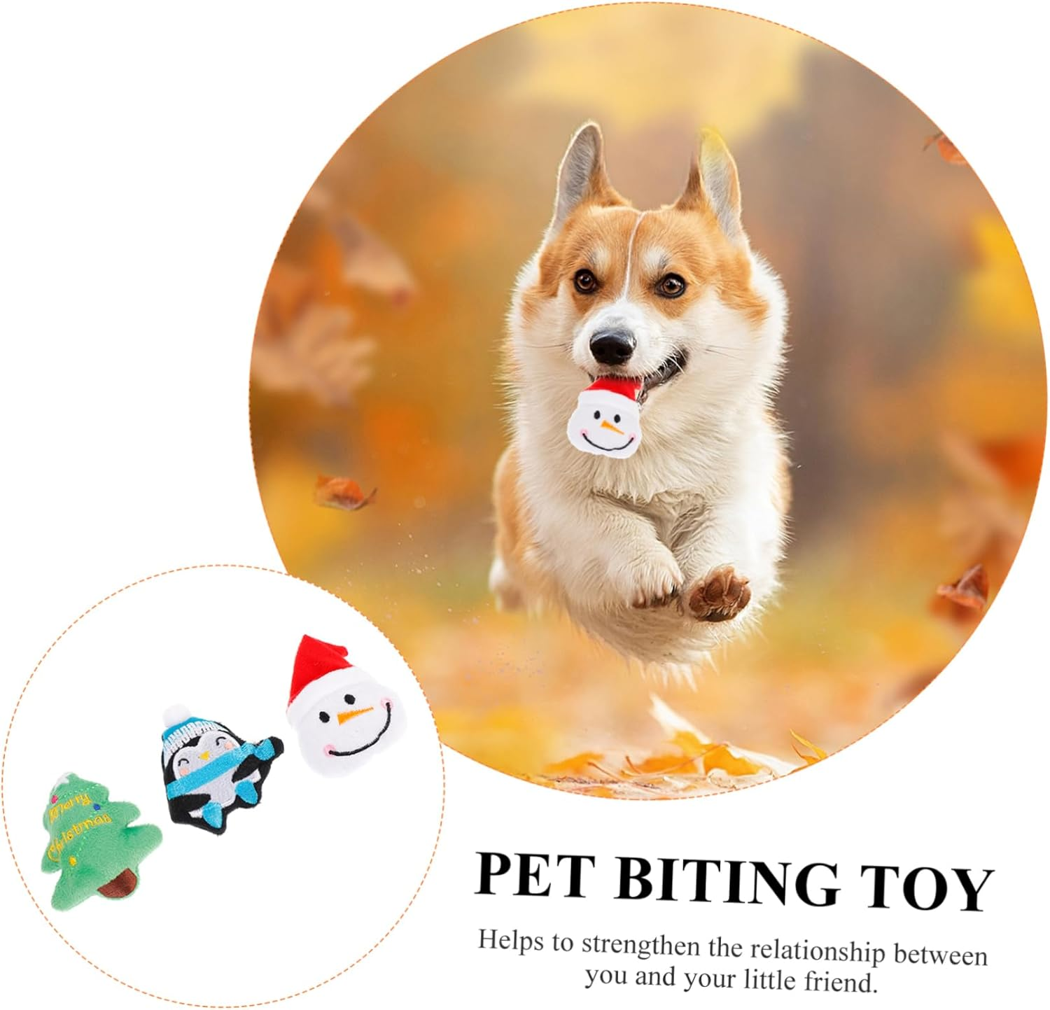 3Pcs Plush Christmas Pet Toy Penguin Snowman Christmas Tree Safe Chew Toys for Dogs and Cats Strengthens Bonding Keeps Pets Entertained
