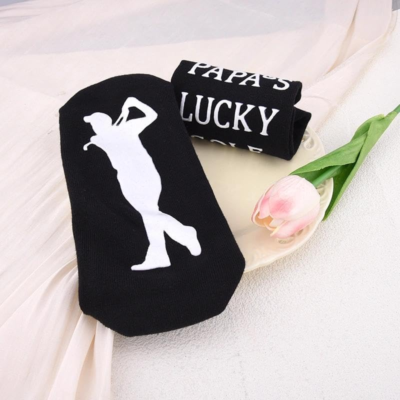 Papa Christmas Birthday Gifts for Daddy Grandfather Golf Lover Presents Socks for Father Grandpa Sports Person Crew Sock for Men Holiday Present for Dad Pop Pop Golfing Socks for Grandad