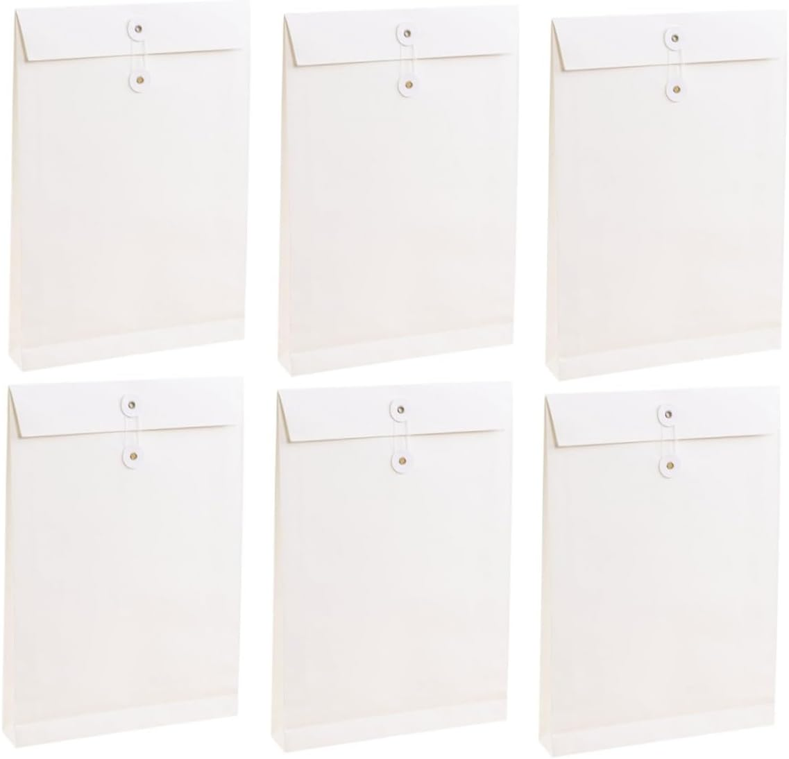 FUNOMOCYA 6Pcs White File Bag Paper Organizer Holder Document Carrier Bag for Office Stationery Clothes Packing Business Use image number 4