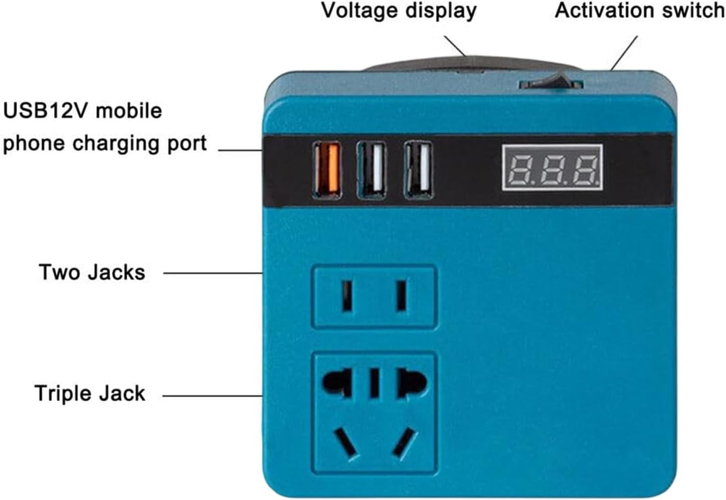 Portable Power Station | Power Converter Transformer with Current Display | Charger Adapter Battery Powered Outlet for Outdoor Camping image number 5