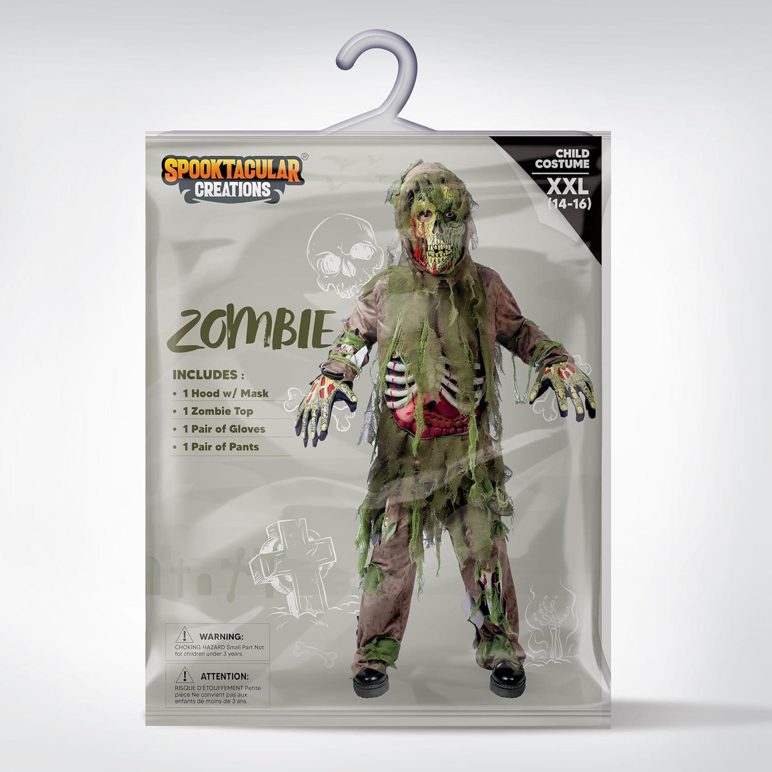 Spooktacular Creations Swamp Deluxe Skeleton Living Dead Zombie Costume for Halloween Kids Monster Role-Playing image number 2