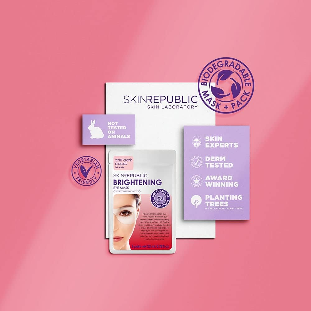 Skin Republic Vitamin C Brightening Eye Mask. Proven to Reduce Dark Circles. Made in Korea. (3 Pairs of Eye Masks). image number 4