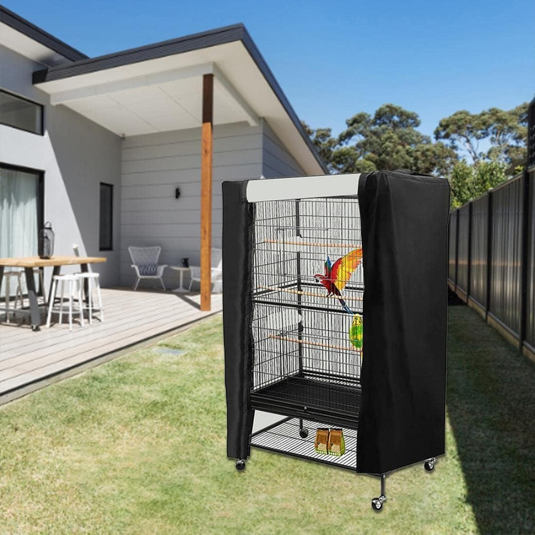 Universal Bird Cage Cover Black-Out Birdcage Cover Durable Breathable Washable (L) image number 2