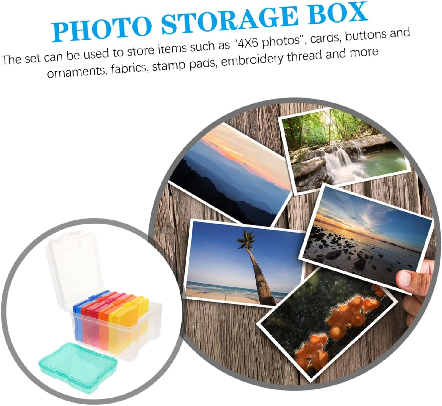 4X6 Inch Photo Storage Box and Organizer Case for Photos and Cards Colorful Single Piece Container Suitable for Craft Supplies and Home Organization in Australia image number 4