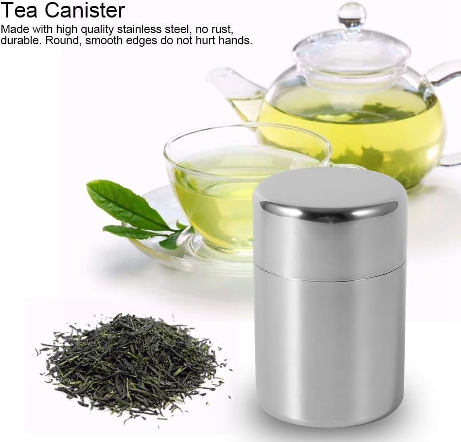 Stainless Steel Tea Tins, for Coffee and Loose Tea Storage, Sugar, Flour, Nuts, Seeds, Herbs(S)