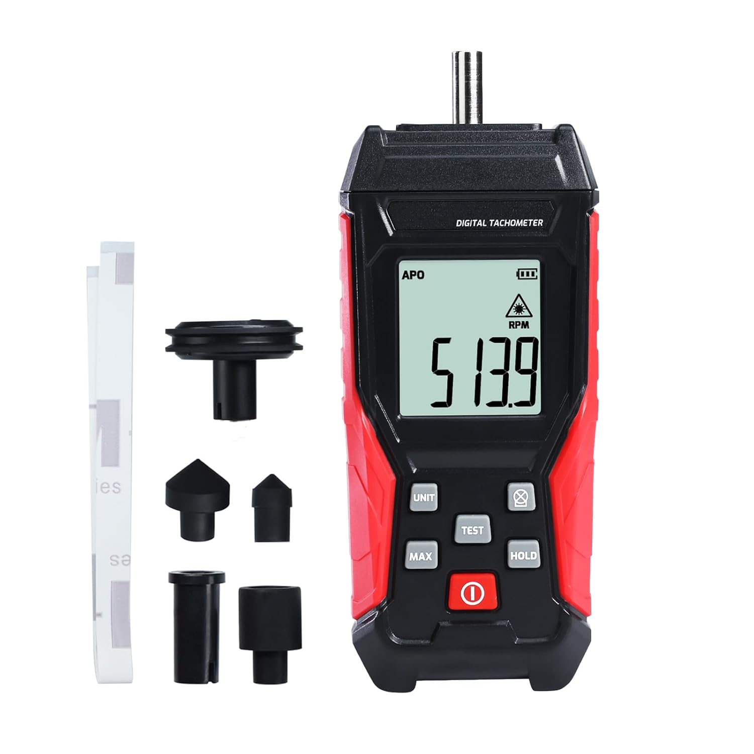 Digital Tachometer Non Contact RPM Meter Laser Photo Tachometer 3~100,000Rpm, Contact RPM Tachometer Gauge Speed Meter with Data Hold, Max/Min image number 1