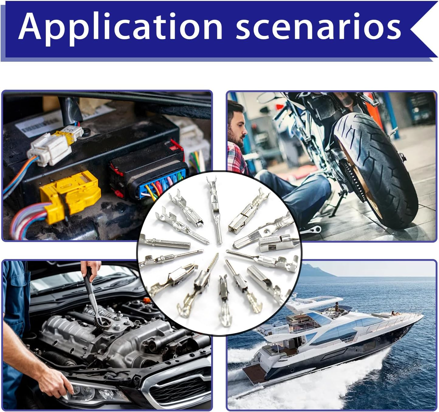 Aikoolwer Connector Pins Kit Terminal Pin Automotive Car Electrical 1/1.5/1.8/2.2/2.3/2.5/2.8/3.5Mm Male Female Wire Seals Removal Tool Kit Motorcycle ATV Wire Non-Insulated Plug Crimp Tools Set