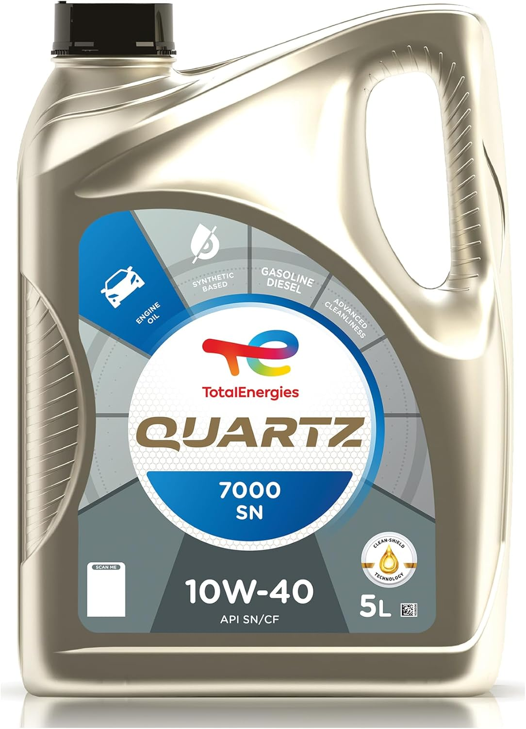 Totalenergies Quartz 7000 SN 10W-40 Engine Oil 5L &ndash; Synthetic Blend for Petrol & Diesel Engines &ndash; API SN/CF, ACEA A3/B4 &ndash; Extended Engine Life image number 2