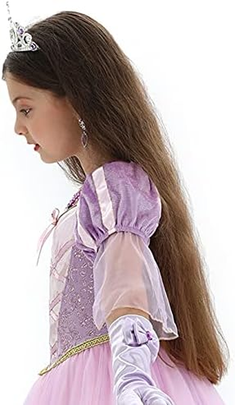 Lingway Toys Luxury Girls Princess Dress up Costumes,Rapunzel Cosplay Dress with Accessories image number 5