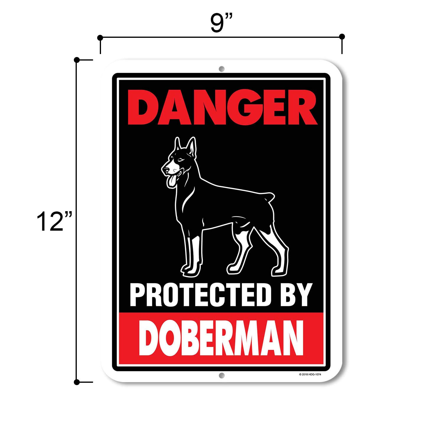 Danger Protected by Doberman 9 X 12 Inch Beware of Dog Warning Metal Aluminum Sign - Made in the USA - Boxer image number 6