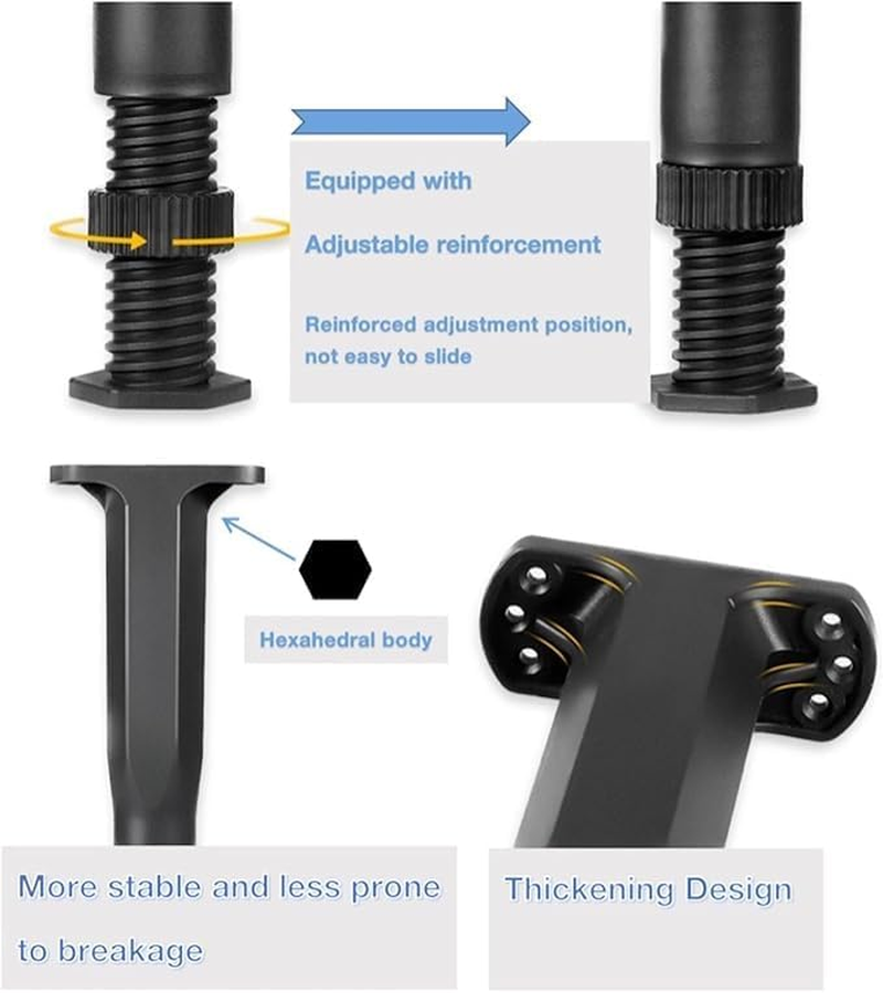 4 Pcs Adjustable Bed Legs Bed Frame Center Support Adjustable Height Support Retainer Bed Riser Bed Center Slat Support Leg for Table Bed Cabinet Bed Frame Feet Hardware Bed Support Legs Hardware image number 4